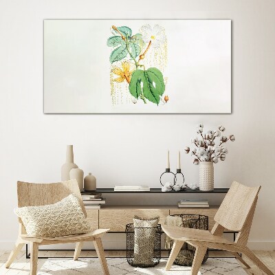 Glasbild Blumenmotiv in Pastellfarben