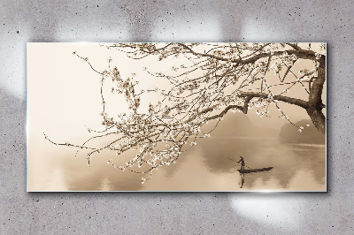 Glasbild Sepia getönten Landschaft