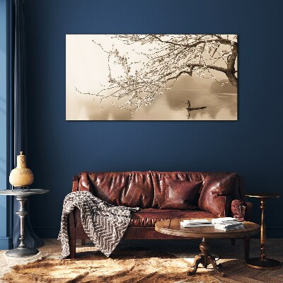 Glasbild Sepia getönten Landschaft