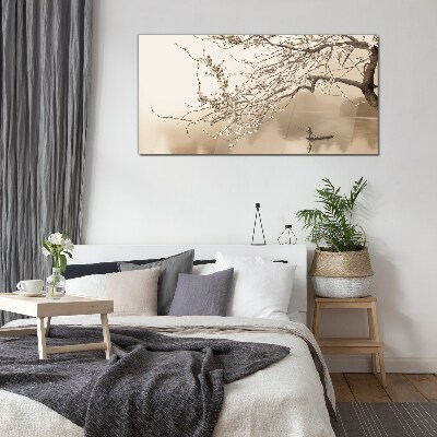 Glasbild Sepia getönten Landschaft