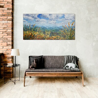 Glasbild Sommerlandschaften in den Farben der Natur