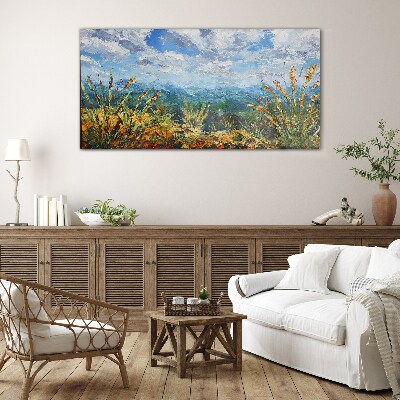 Glasbild Sommerlandschaften in den Farben der Natur