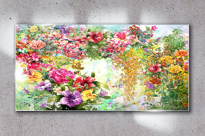 Glasbild Abstrakte Blumen Natur