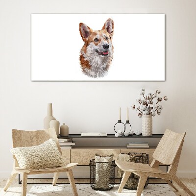 Glasbild Porträt eines fröhlichen Corgi-Hundes