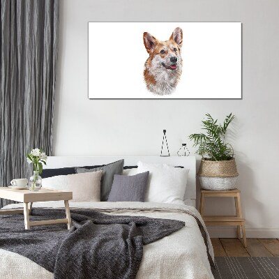 Glasbild Porträt eines fröhlichen Corgi-Hundes
