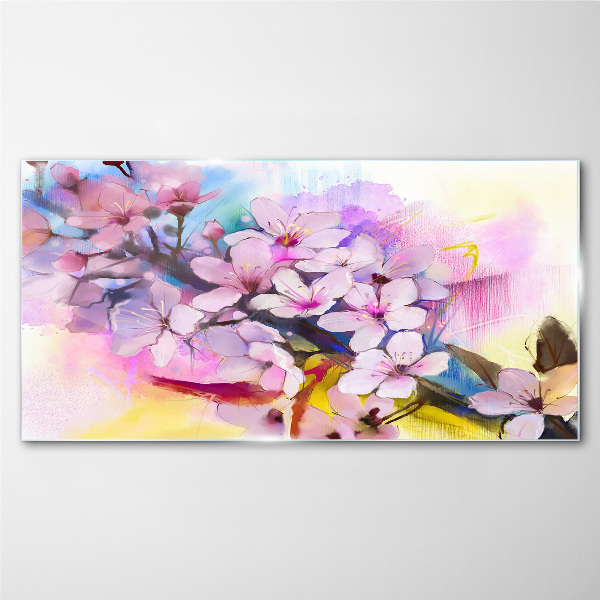 Glas bild Florale Farbexplosion