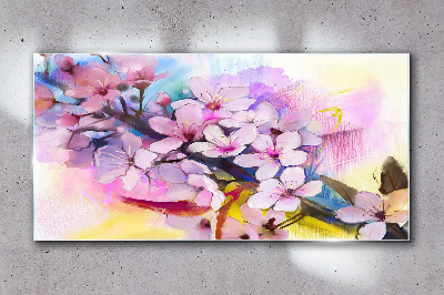 Glas bild Florale Farbexplosion