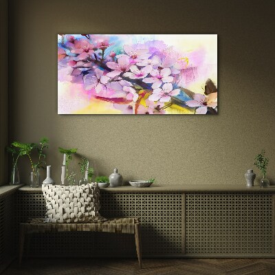 Glas bild Florale Farbexplosion