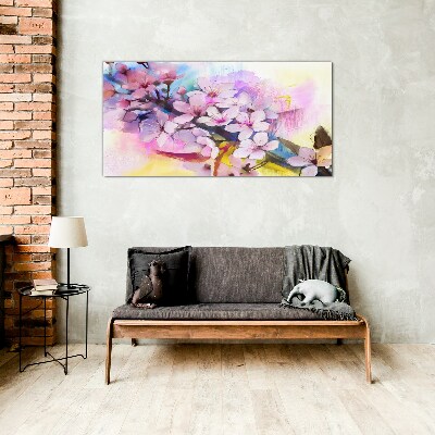 Glas bild Florale Farbexplosion