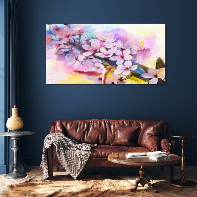 Glas bild Florale Farbexplosion