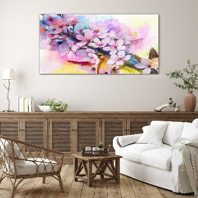 Glas bild Florale Farbexplosion