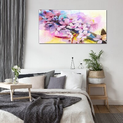 Glas bild Florale Farbexplosion