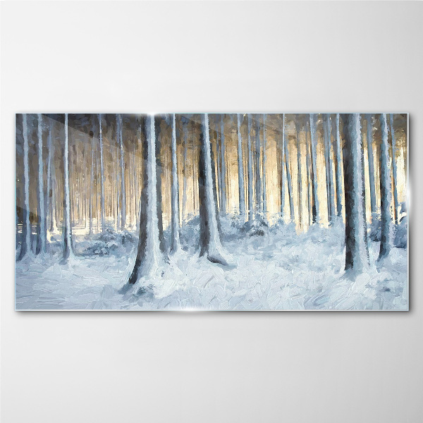 Bild aus glas Winterwald am Morgen