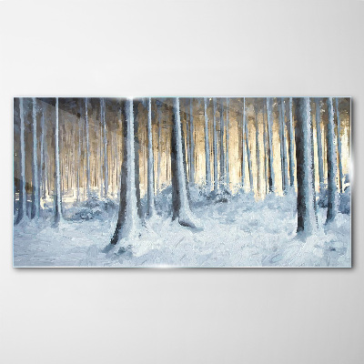 Bild aus glas Winterwald am Morgen