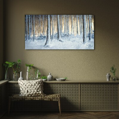 Bild aus glas Winterwald am Morgen