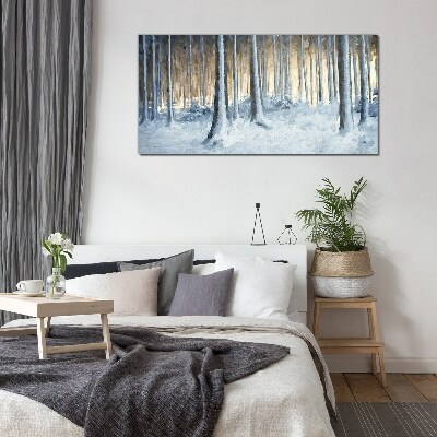 Bild aus glas Winterwald am Morgen
