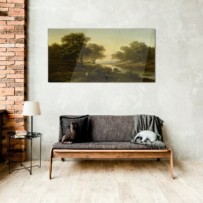 Glasbild Eine friedliche ländliche Landschaft