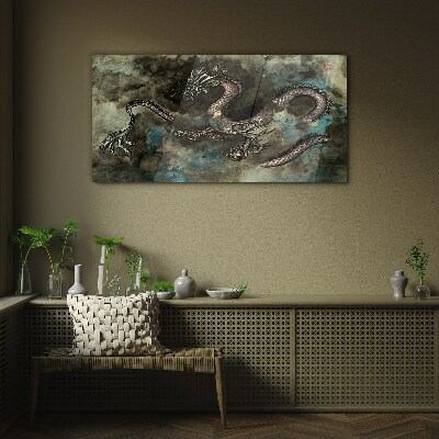 Glasbild Drache in den Wolken