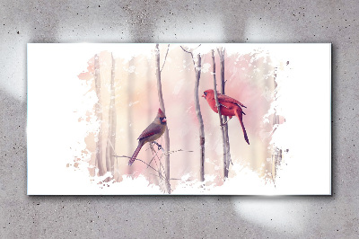 Foto auf glas Vögel im Winterwald