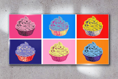 Glasbild Bunte Pop-Art-Muffins