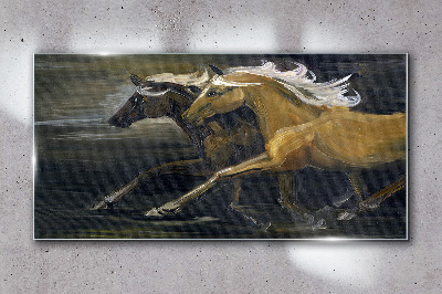 Glas bild Laufende Pferde