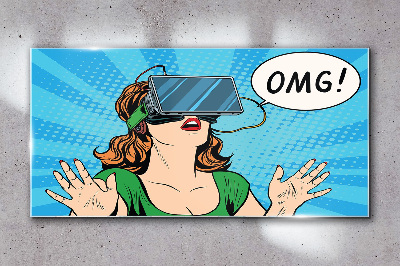 Glasbild Überraschung in der virtuellen Realität