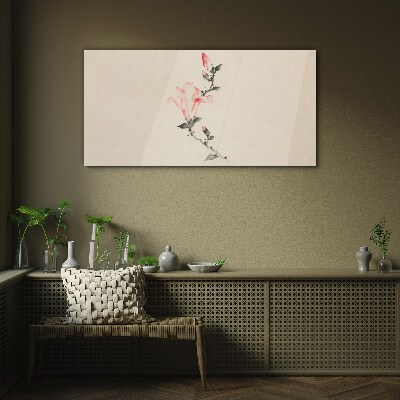 Bild auf glas Floraler Minimalismus in zarten Farbtönen