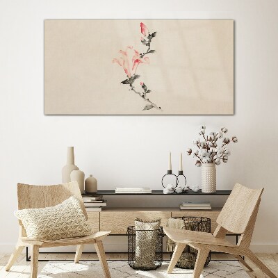 Bild auf glas Floraler Minimalismus in zarten Farbtönen