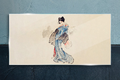 Glasbild Asiatischer Frauen-Kimono