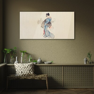 Glasbild Asiatischer Frauen-Kimono