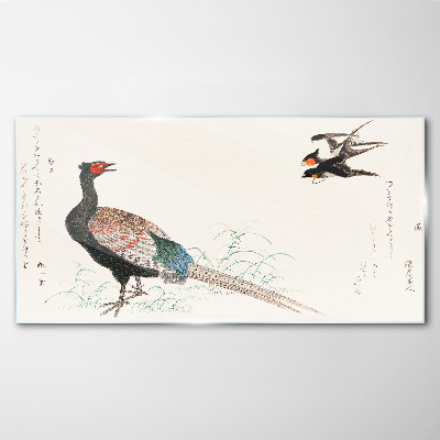 Glasbild Asiatische Tiervögel