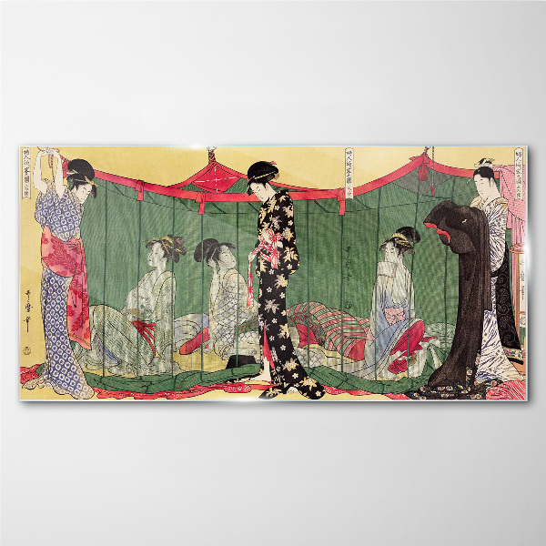 Glasbild Eine Szene aus dem japanischen Alltag