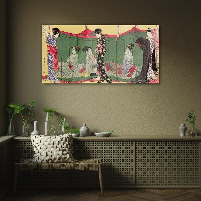 Glasbild Eine Szene aus dem japanischen Alltag