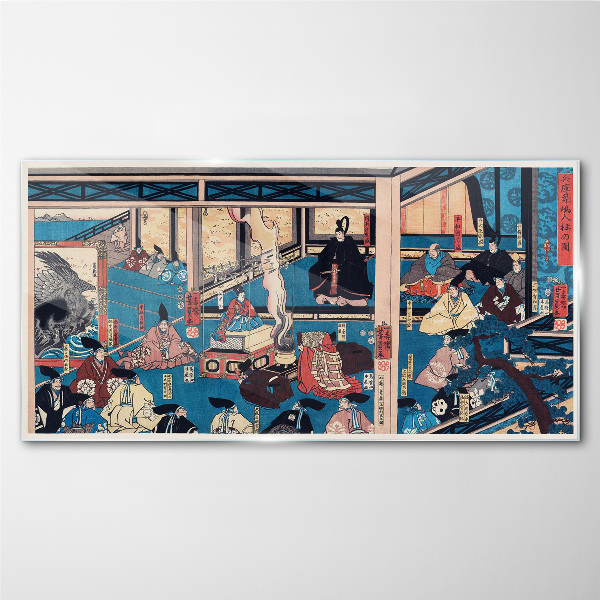 Glasbild Eine Szene aus dem japanischen Leben