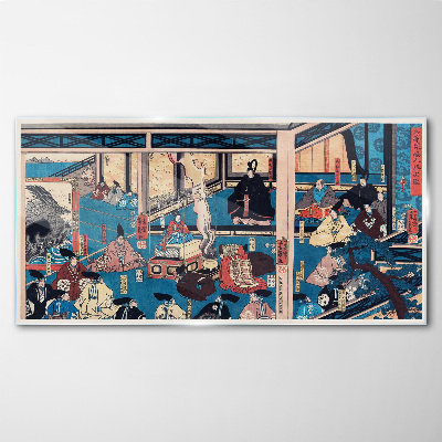 Glasbild Eine Szene aus dem japanischen Leben