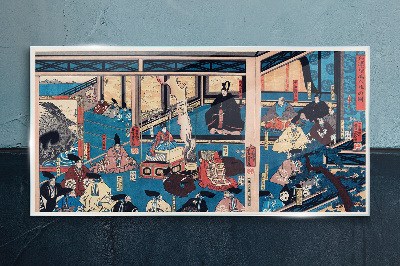 Glasbild Eine Szene aus dem japanischen Leben