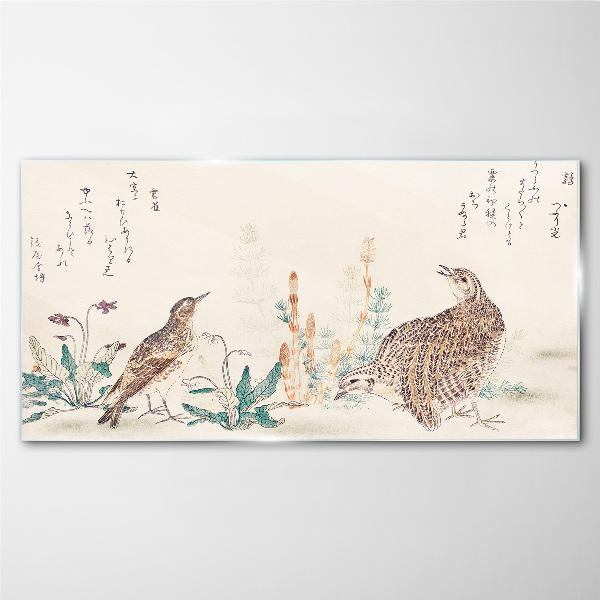 Glasbild Vögel vor dem Hintergrund der Vegetation