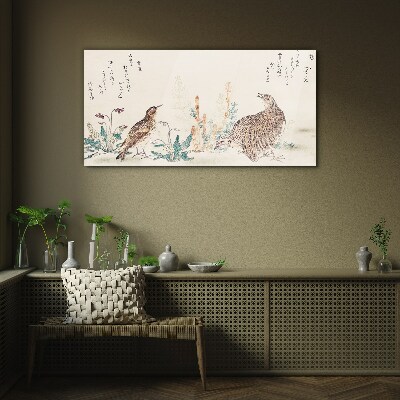 Glasbild Vögel vor dem Hintergrund der Vegetation