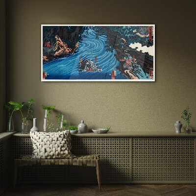 Bild auf glas Eine Welle auf dem Fluss