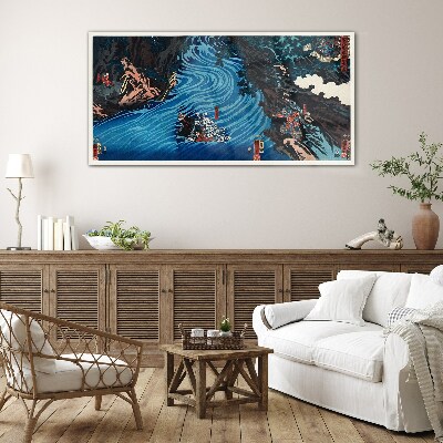 Bild auf glas Eine Welle auf dem Fluss
