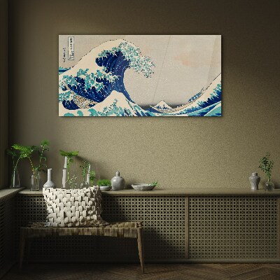 Glasbild Die große Welle vor Kanagawa