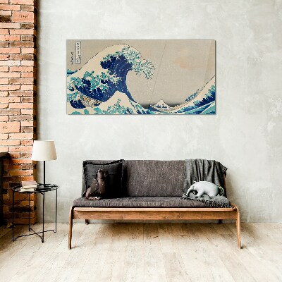 Glasbild Die große Welle vor Kanagawa