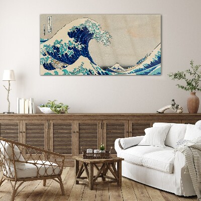 Glasbild Die große Welle vor Kanagawa