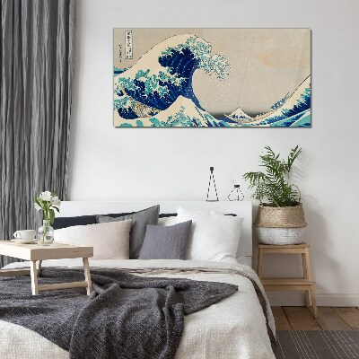 Glasbild Die große Welle vor Kanagawa