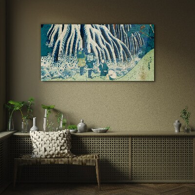 Glasbild Unter dem Baum in einer Winterlandschaft