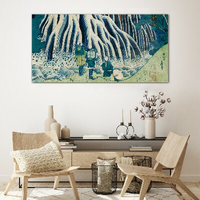 Glasbild Unter dem Baum in einer Winterlandschaft