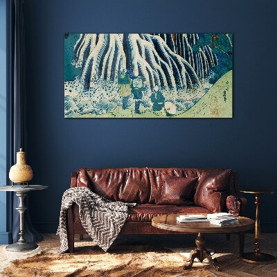 Glasbild Unter dem Baum in einer Winterlandschaft