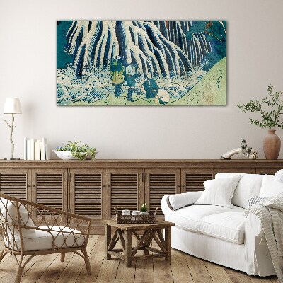 Glasbild Unter dem Baum in einer Winterlandschaft