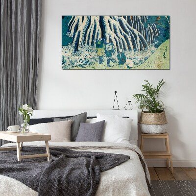 Glasbild Unter dem Baum in einer Winterlandschaft