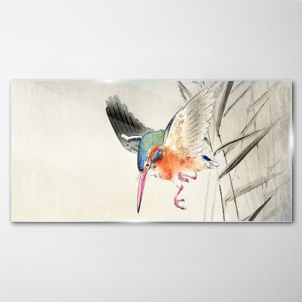 Bild auf glas Der freudige Flug des Eisvogels